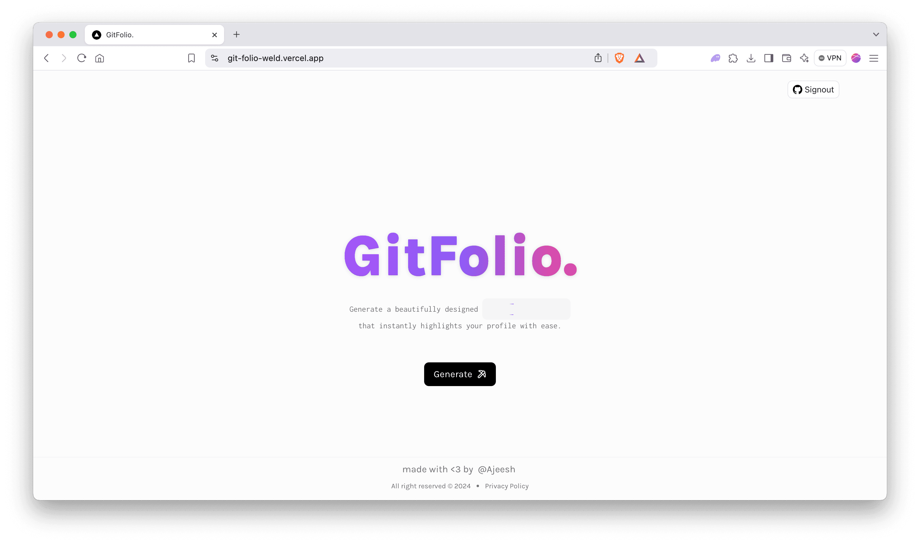 GitFolio